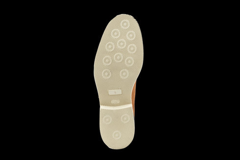 Tan Cap Toe Effect Nubuck Derby Shoes For Men